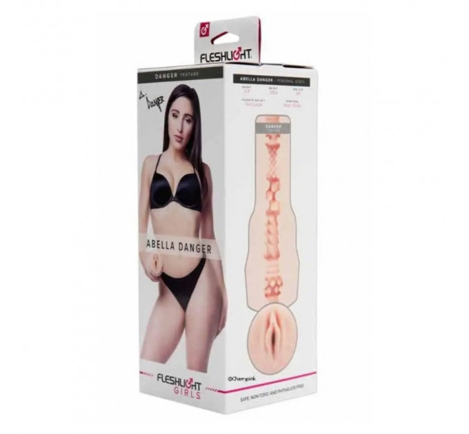 Мастурбатор в колбе вагина, Fleshlight Girls Abella Danger Danger Signature Vagina (RP), киберкожа