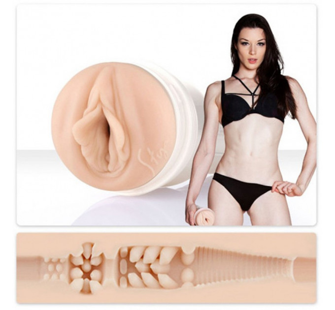 Мастурбатор вагина в колбе Fleshlight Stoya реалистичный из киберкожи, телесный