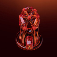 Чоловічий пояс вірності UPKO Caged Beast Male Chastity Device Kit, помаранчевий