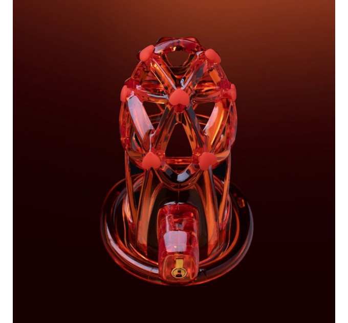 Мужской пояс верности UPKO Caged Beast Male Chastity Device Kit, оранжевый