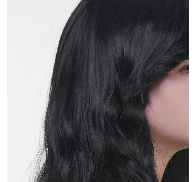 Парик длинный волнистый с челкой Fetish Hair черный, 60 см