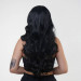 Парик длинный волнистый с челкой Fetish Hair черный, 60 см