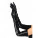 Перчатки с молнией Leg Avenue Wet Look выше локтя, черные, O/S