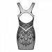 Платье Obsessive D608, в сеточку, с узором, черное, XL/XXL