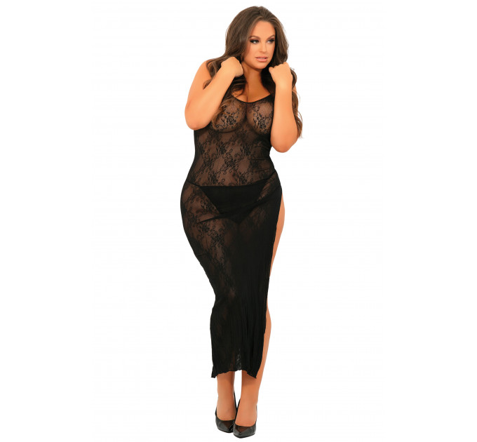 Платье TAKE THE HEAT LACE GOWN BLACK PLUS SIZE