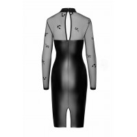 Платье виниловое Noir Handmade Sublime F310 с полупрозрачным верхом, черное, размер S