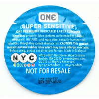 Набір презервативів латексних One NYC Super Sensitive ультратонких (ціна за 5 шт.)