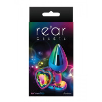 Радужная анальная пробка Rear Assets Rainbow Butt Plug S