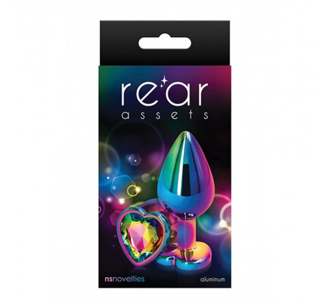 Райдужна анальна пробка Rear Assets Rainbow Butt Plug S