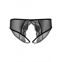 Трусики сетка с кружевными вставками и открытым доступом Daring Intimates Angel, черный, S/ M