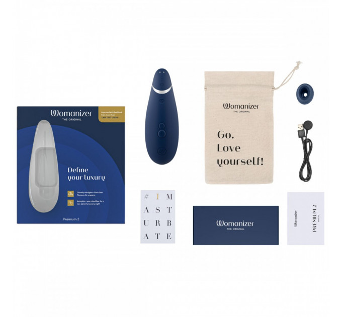 Вакуумный клиторальный стимулятор Womanizer Premium 2 Blueberry