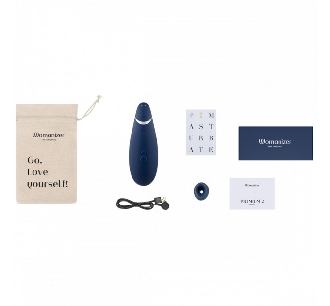 Вакуумный клиторальный стимулятор Womanizer Premium 2 Blueberry