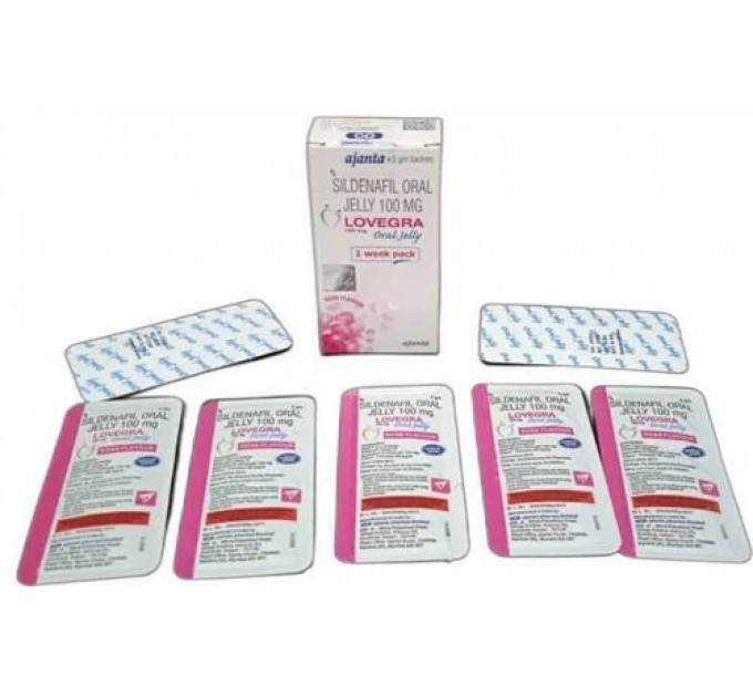 Возбуждающее Желе для женщин LOVEGRA Oral Jelly (цена за упаковку,7 пакетиков)