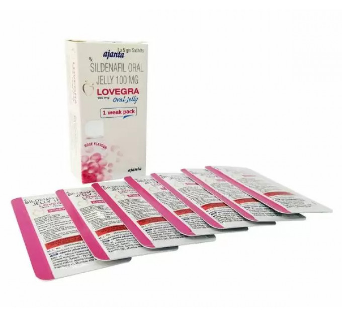 Возбуждающее Желе для женщин LOVEGRA Oral Jelly (цена за упаковку,7 пакетиков)