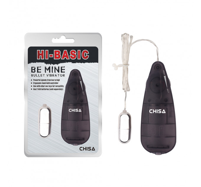 Вибропуля серебристая Chisa Hi-Basic Be Mine Bullet Vibrator на черном пульте управления