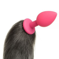 нальна пробка Silicone з хвостом Єнот, Raccoon Tail S