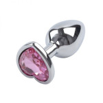 Анальна пробка Silver Heart Ligth Pink, m