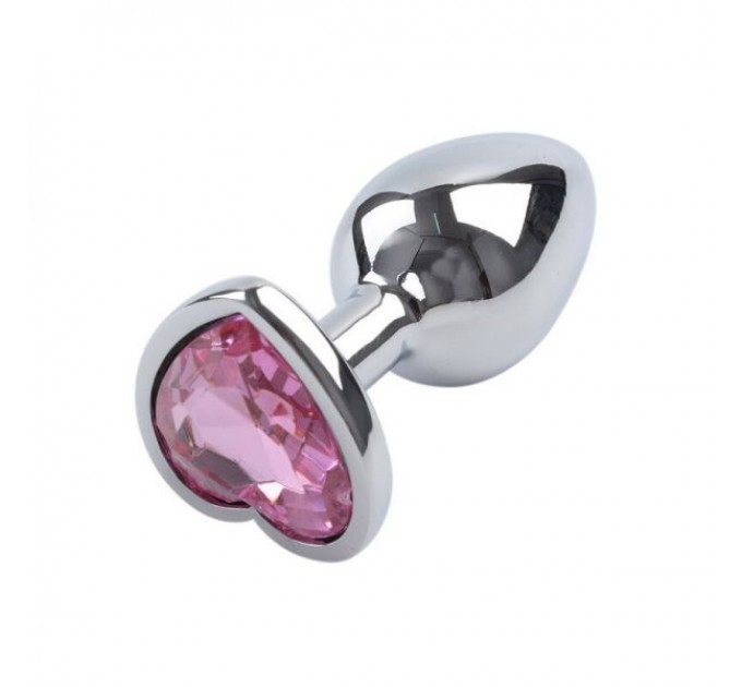 Анальна пробка Silver Heart Ligth Pink, m