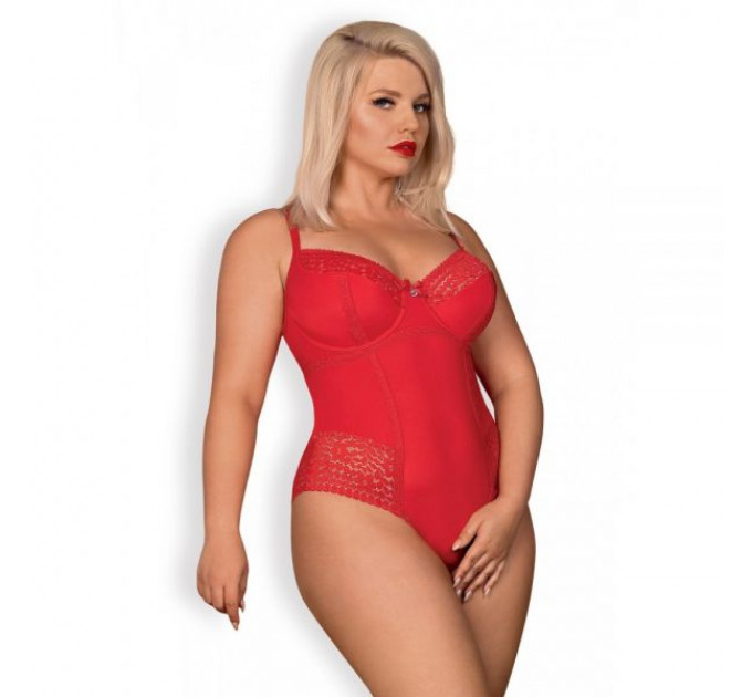 Боди Obsessive Jolierose teddy red XXL