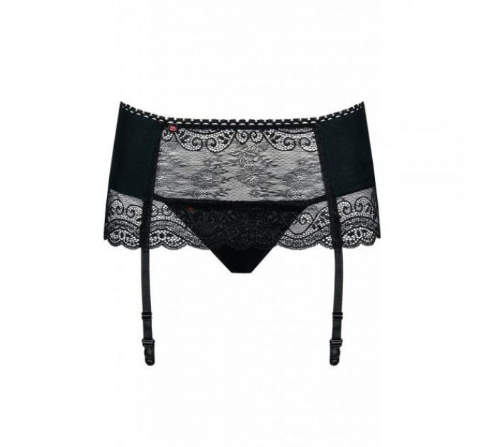 Пояс для чулок стринги Obsessive Miamor L/XL черный
