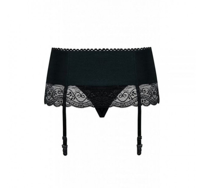 Пояс для чулок стринги Obsessive Miamor L/XL черный