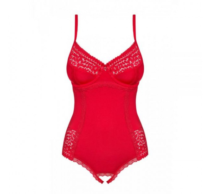 Боди Obsessive Jolierose teddy red XXL