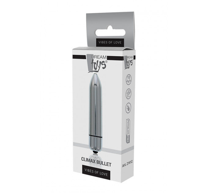 Мини вибромассажер DREAM TOYS 10-SPEED CLIMAX BULLET SILVER