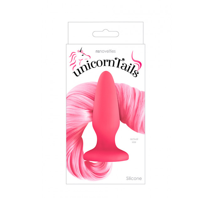 Анальная пробка с хвостом пони, Unicorn Tails, NS Novelties pink