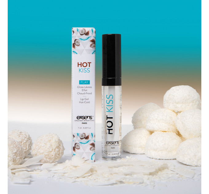Блеск для оральных ласк EXSENS HOT KISS LIP GLOSS COCONUT 7,4ML