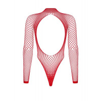 Боді-сітка Obsessive B126 з відкритою спиною, червоний, XL/XXL