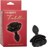 Cиликоновая анальная пробка в форме розы CalExotics, черный, Small