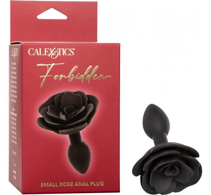 Cиликоновая анальная пробка в форме розы CalExotics, черный, Small
