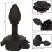 Cиликоновая анальная пробка в форме розы CalExotics, черный, Small