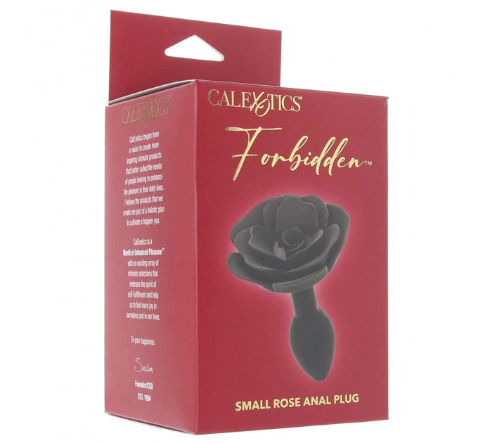 Cиликоновая анальная пробка в форме розы CalExotics, черный, Small