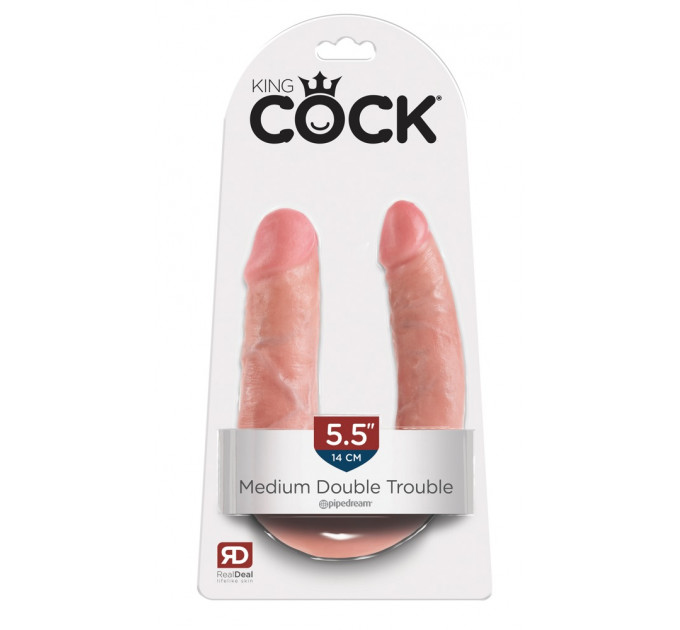 Двойной фаллоимитатор Pipedream King Cock M Double Trouble, Flesh