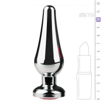 Анальний затор Easytoys з каменем Metal Butt Plug No. 11 - Silver/Pink