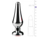 Анальний затор Easytoys з каменем Metal Butt Plug No. 11 - Silver/Pink