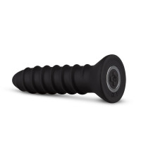 Вибратор анальный с рельефом EasyToys Screwed черный, S