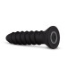 Вибратор анальный с рельефом EasyToys Screwed черный, S
