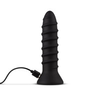 Вибратор анальный с рельефом EasyToys Screwed черный, S