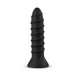 Вибратор анальный с рельефом EasyToys Screwed черный, S