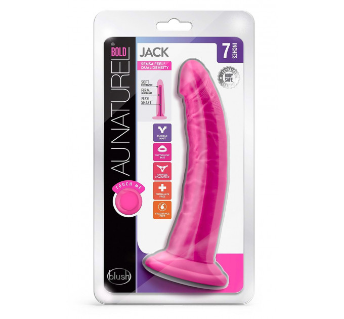 Фаллоимитатор реалистичный на присоске Au Naturel Bold Jack розовый, 19 х 3.8 см