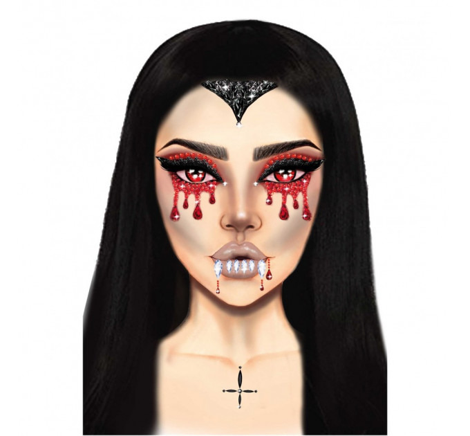 Маска вампира из страз Vampire Rhinestone Stick-On Jewels Leg Avenue