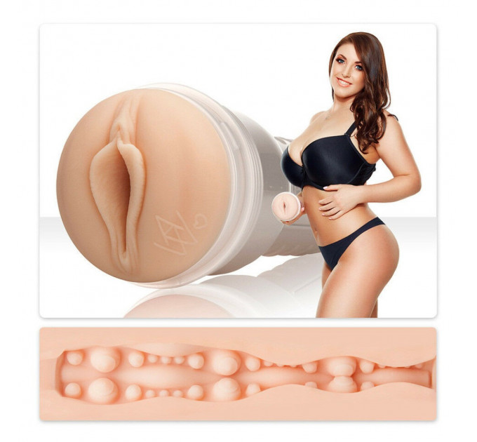 Мастурбатор Вагина в колбе, киберкожа, Fleshlight Angela White, телесный