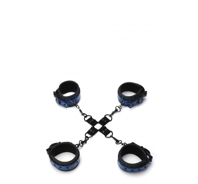 Набор манжет с пряжками для BDSM Whipsmart Deluxe Hogtie, синий