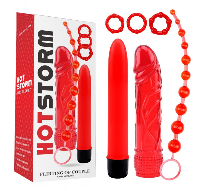 Набір секс-девайсів Chisa Hotstorm Flirting of Couple, 6 предметів, червоний