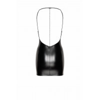 Платье винил, F307 Noir Handmade Mirage, с дорожкой страз по спине, черное, размер М
