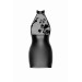 Платье виниловое с полупрозрачным верхом F311 Noir Handmade Eros, с цветочным узором, черное, M