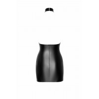 Платье виниловое с полупрозрачным верхом F311 Noir Handmade Eros, с цветочным узором, черное, M