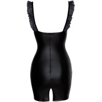 Платье из винила с сетчатыми вставками Noir Handmade F257 черное, S